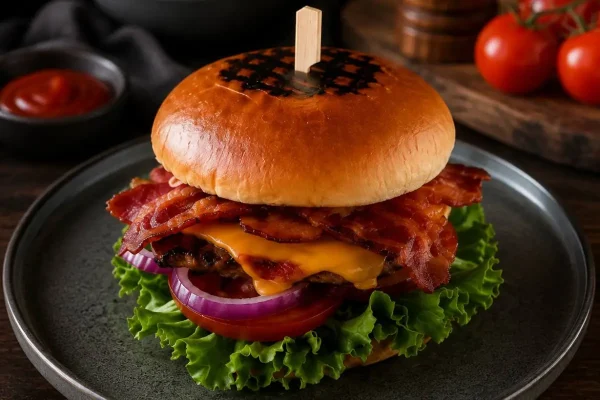 Stratus burger cu becon